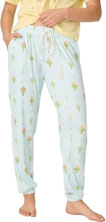 PJ Salvage Feelin Prickly Pajama Pants in Tinted Aqua at Nordstrom, Size X-Large