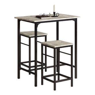 SoBuy Set Mesa Alta De Bar Y 2 Taburetes Mesa De Comedor Estilo Industrial 2 Sillas Ogt10-hg Sobuy Es