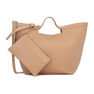 Kazar Tassen, Dames, Beige, ONE Size, Leer, Grote portemonnee met zakje