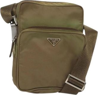 Prada Pre-owned Nylon prada-bags - Dames - Vintage Schoudertas - Bruin - ONE Size - Nylon - Vintage