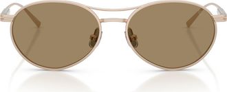 Brunello Cucinelli 54mm Oval Sunglasses in Rose Gold at Nordstrom