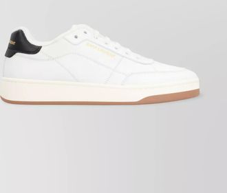 Saint Laurent leather low-top sneakers contrast heel