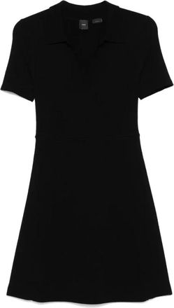 Pinko Casual Zwarte Wol Midi Jurk - Dames - Korte kleedjes - Zwart - S - Wol - Kleedjes