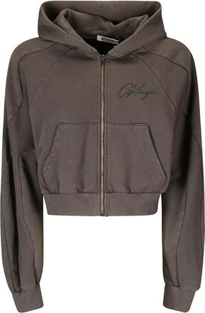 Ottolinger Multiline logo zip hoodie - unisex - Fabric - L - Brown