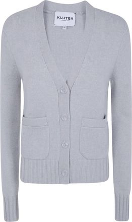Kujten Milena Cardigan - Dames - Vesten - Grijs - L - Kasjmier - Truien & Vesten
