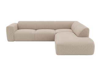 VENTE-UNIQUE.COM Sof&aacute; rinconera terciopelo beige