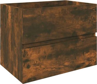 vidaXL Mueble De Lavabo Contrachapado Roble Ahumado 60x38,5x45 Cm Vidaxl