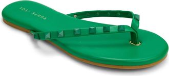 Yosi Samra Womens Rivington Stuf Flip Flop Sandal In Green
