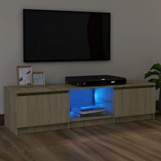 vidaXL Vidaxl - Armario Tv Con Luces Led Roble Sonoma 120x30x36 Cm