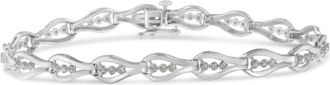 House of Brilliance Silver 1/2 Cttw Diamond Link Bracelet in White at Nordstrom