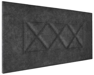 HOGAR 24 Cabecero ares tapizado en tejido acuaqulin gris marengo, 95x55x3cm