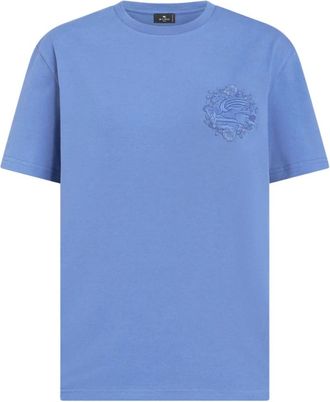 Etro Casual Blauw T-shirt met Korte Mouwen - Dames - T-shirts - Blauw - XS - Katoen - Tops