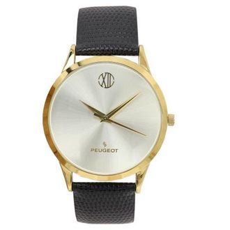 Peugeot Minimalist Wafer Slim Round Watch- 40MM in Champagne at Nordstrom