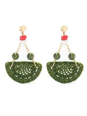 Amir Slama crochet earrings - Green