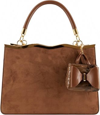 Like Dreams Womens Ramona Suede Mini Charm Crossbody Bag In Coffee