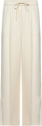 Valentino Zijden broek - Dames - Broeken - Beige - Maat: L Zijde