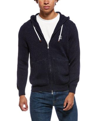 Brunello Cucinelli Knit Linen-Blend Zip Hoodie