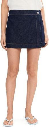 Madewell Denim Wrap Mini Skort Womens Shorts Rinse Wash : 27, Cotton