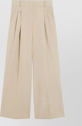 Max Mara wide leg pleated trousers silk nylon