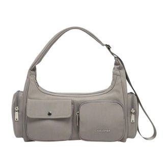 Lancaster Handbags, unisex, Gray, Size: ONE SIZE Basic Pocket Zippered Crossbody Bag