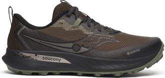 Saucony Mens Peregrine 15 Gore-tex Waterproof Sneaker, Bark/Black, 6.5 UK
