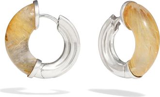 Awe Inspired Star-Carved Hoop Earrings in 925 Sterling Silver at Nordstrom