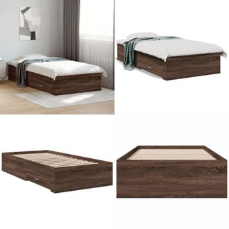 vidaXL Giroletto Cassetti Rovere Marrone 75x190 cm Legno Multistrato - Cassetti letto - Letto con cassetti