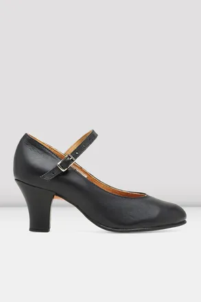 Bloch Ladies Cabaret Character Shoes, Black Leather