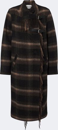 Isabel Marant Gihan plaid wool-blend coat