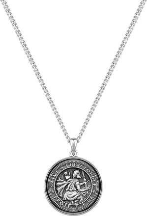 Vincero Mens St. Christopher Pendant Necklace in Silver at Nordstrom