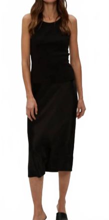 Michael Stars Leila Satin Bias Midi Skirt In Black