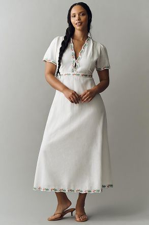 Show me your Mumu Thea Plus Cotton Linen Midi Dress