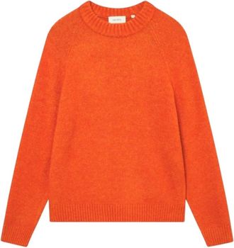 Les Deux Gilbert Round-neck Knit - Heren - Ronde hals truien - Oranje - L - Wol - Truien & Vesten