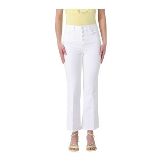 Liu Jo Pantaloni cropped a vita alta - Dames - Vrijetijds broeken - Wit - W31 - Broeken