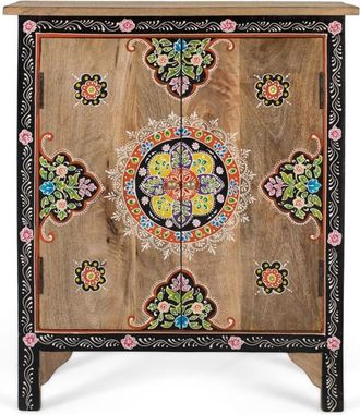 Giner&Colomer Mueble auxiliar con dos puertas en madera de mango pintado a mano