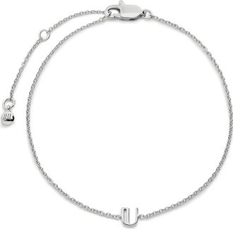 Monica Vinader Initial Pendant Bracelet in Sterling Silver U at Nordstrom