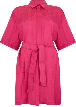 Moschino Geknoopte Hemdjurk - Dames - Shirt Kleedjes - Roze - S - Kleedjes