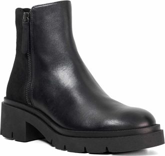 Dune London Womens Ladies Paving - Cleated Sole Ankle Boots - Black Leather - Size UK 4