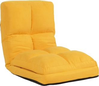 Hhg Nunca Usado] Sill&oacute;n De Suelo Hhg 914, Sill&oacute;n Cama Sill&oacute;n Plegable Sill&oacute;n Funcional, Funci&oacute;n Cama Plegable Estructura De Acero Terciopelo, Amarillo