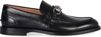 Gucci Loafers, male, Black, Size: 8 1/2 US Leather Loafer with Clasp