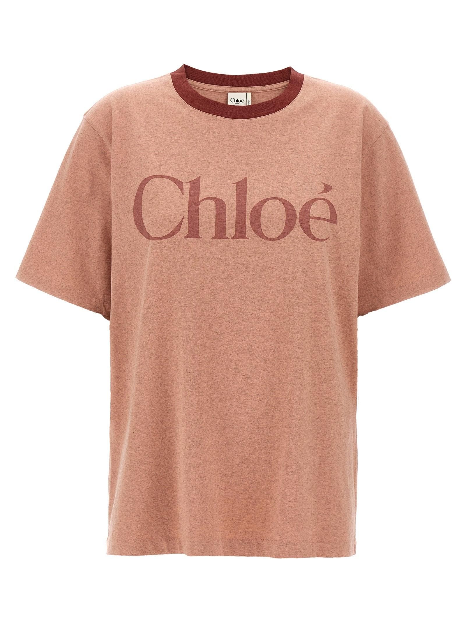 【送料込】Chloe クロップド ボクシー コットン ロゴTシャツ Chloé コットンジャージー製クロップドボクシーロゴTシャツ
