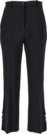 Elisabetta Franchi Elegante Zwarte Broek - Dames - Wijde Broeken - Zwart - L - Broeken