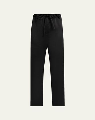 Proenza Schouler Magnus Wide-Leg Crinkled Crepe Pants