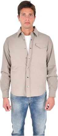 Drumohr Overshirt met drukknoopsluiting - Heren - Zomerjassen - Grijs - L - Jassen