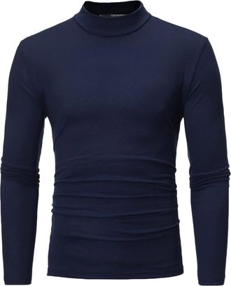 Generic Jumpers for Men UK Turtleneck Mes Shirt Long Sleeve Tops Sweatshirt Thermal Tshirt Solid Colour Pullover Jumper Slim Fit Shirts Stylish Compression Bl