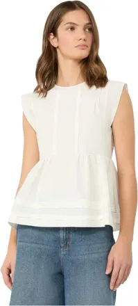 Max Mara Sleeveless Cotton Poplin Blouse - female - Weekend Max Mara - Blouses - White - 2XS - Blouses & Shirts