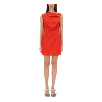 Msgm Party Dresses, female, Red, Size: M Abito Dress