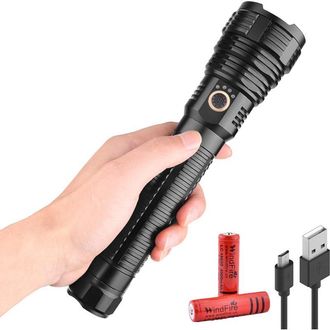 OEM Linterna Led Xhp70 Potente, Linterna Recargable S&uacute;per Brillante De 10,000 L&uacute;menes, Con Zoom, 5 Modos, Linterna T&aacute;ctica Impermeable Para Acampar, Activ