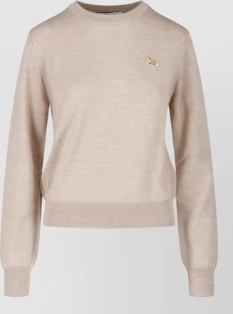 Maison Kitsun&eacute; long sleeve crew neck top embroidered