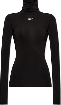 Off-white Fitted Turtleneck Top - Dames - Longsleeves - Zwart - M - Tops